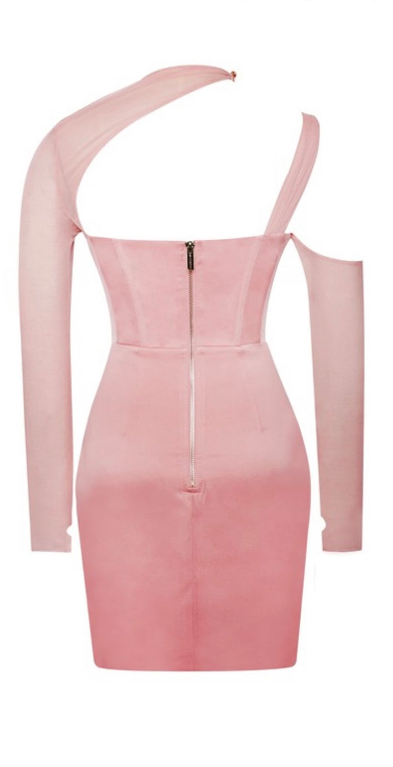 Everlee Blush Satin Corset Dress