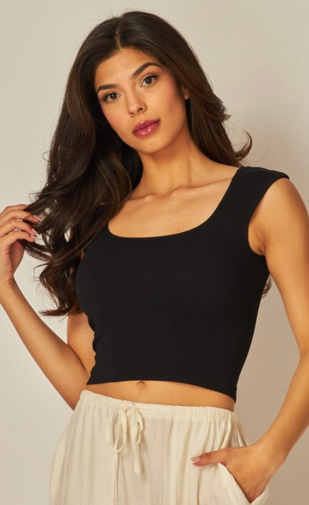 Seamless Deep Back Top