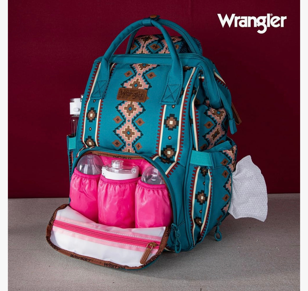 Turquoise Aztec Wrangler BackPack