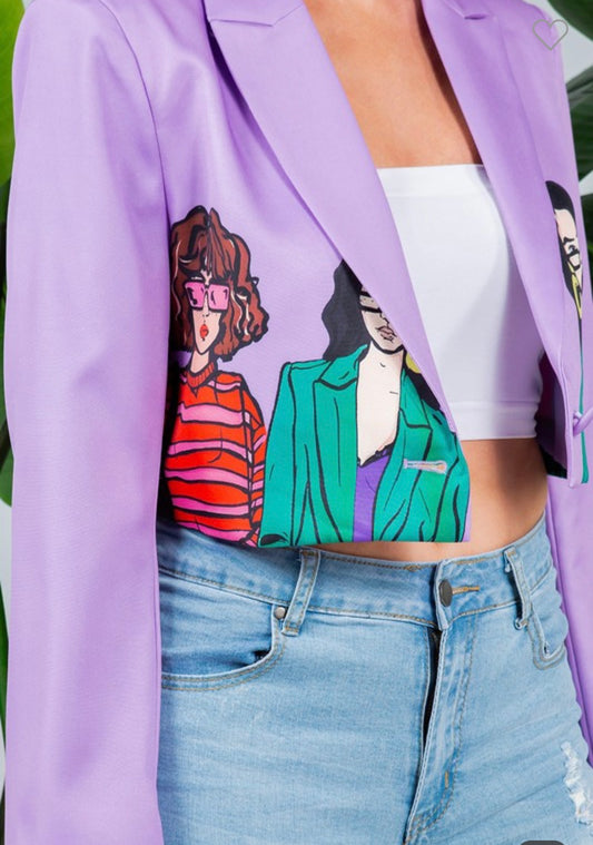 Purple crop fashion Blazer