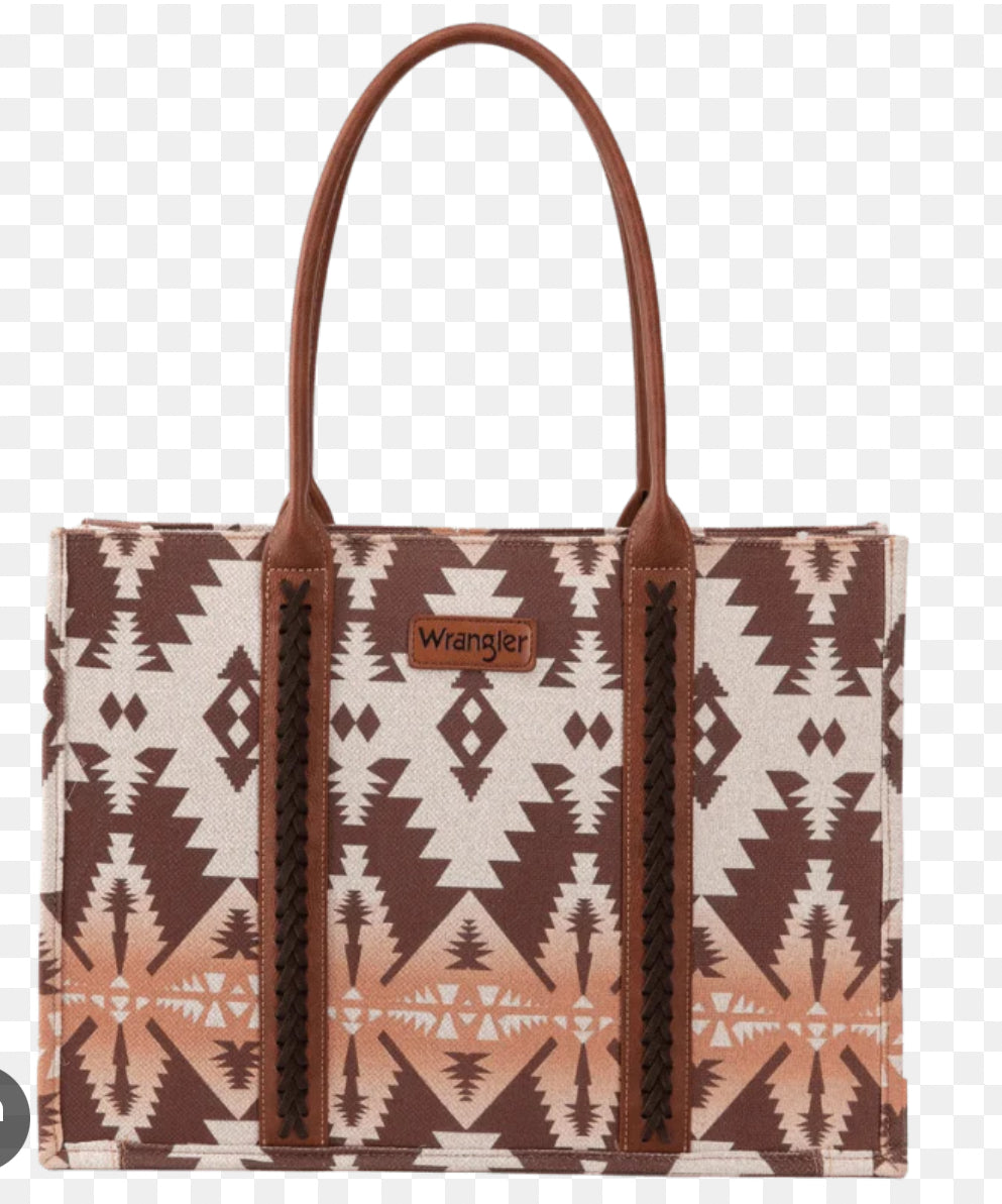 Large Wrangler Southwestern Pattern dual sided tote bag