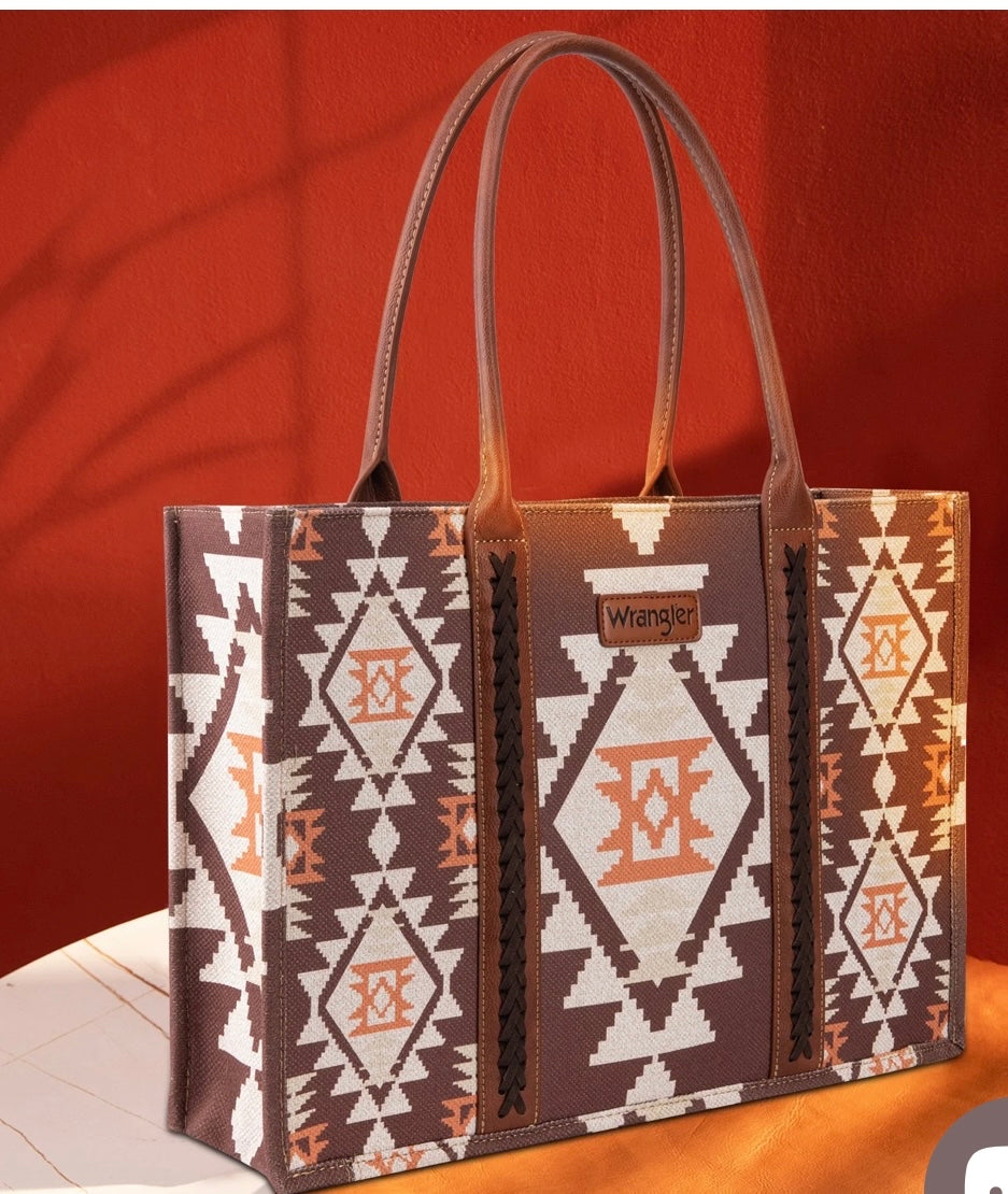 Coffee Large Wrangler Tote Bag
