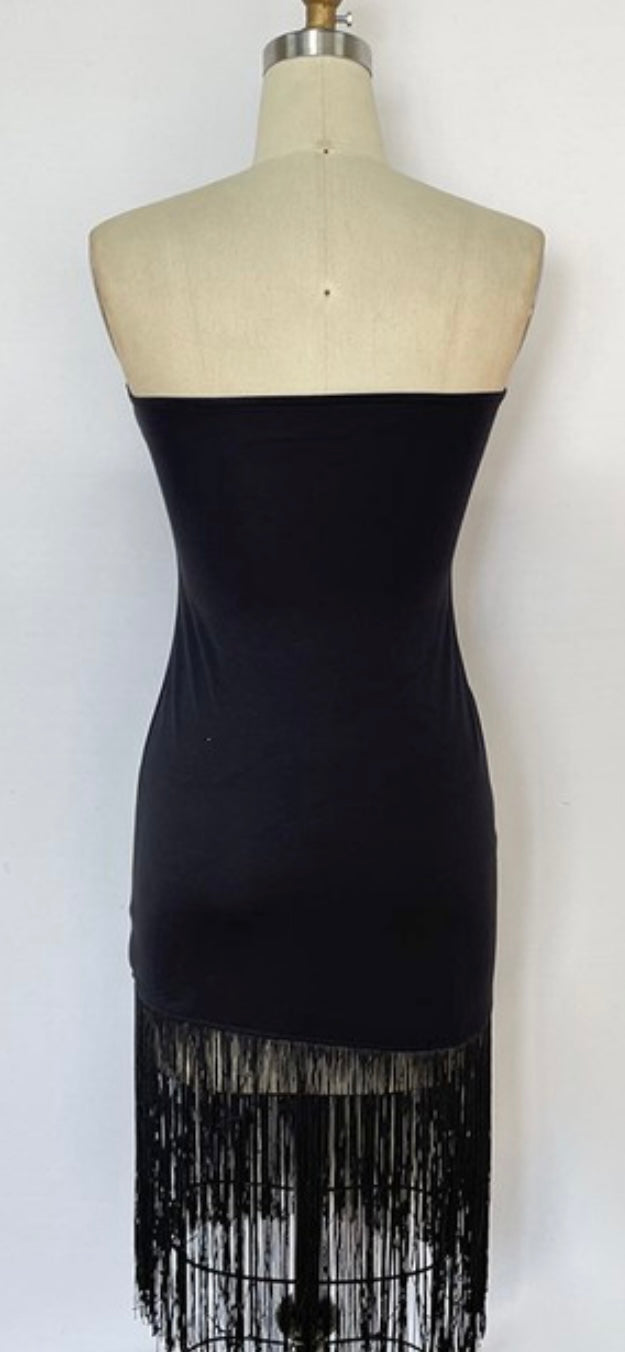 Fringe Maxi Tube Dress