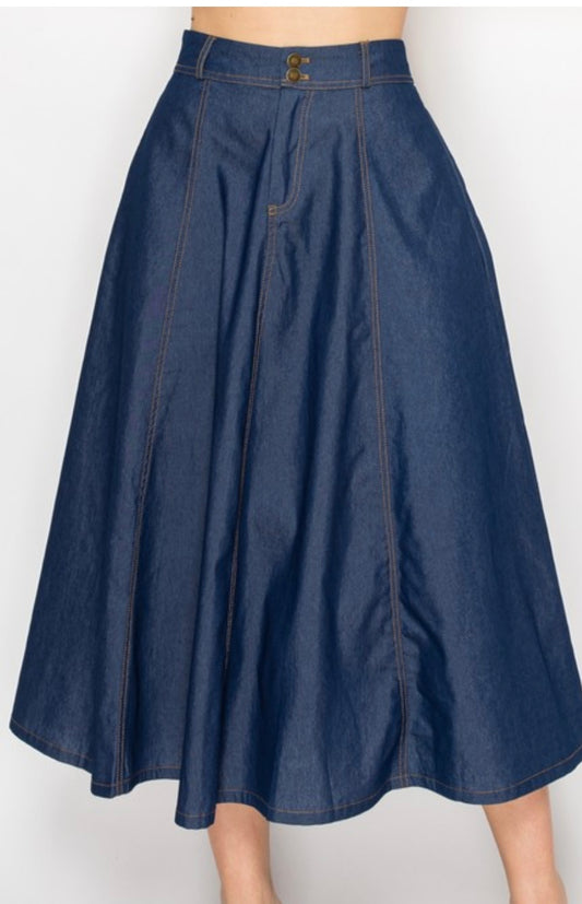 Denim midi Skirt