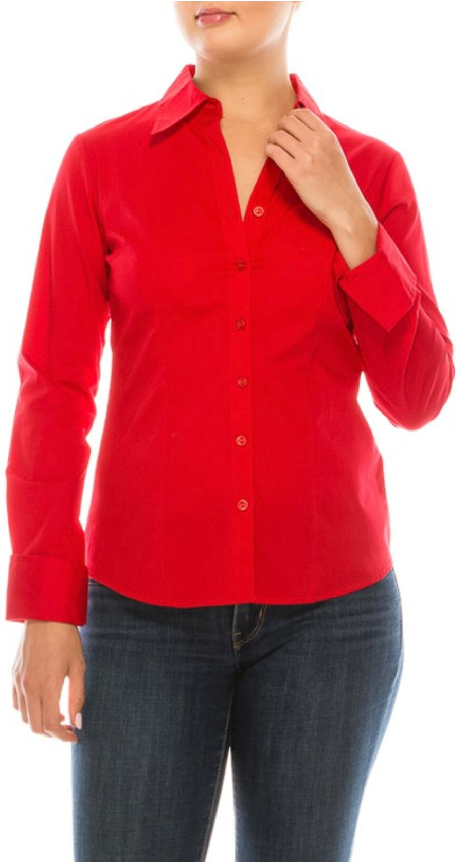 Red button Down Shirt