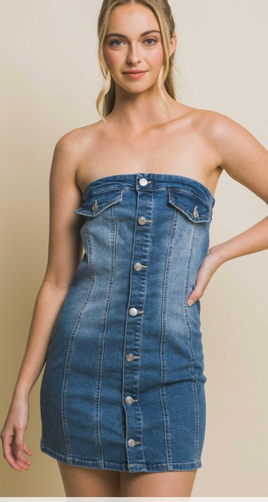 Denim Tube Dress