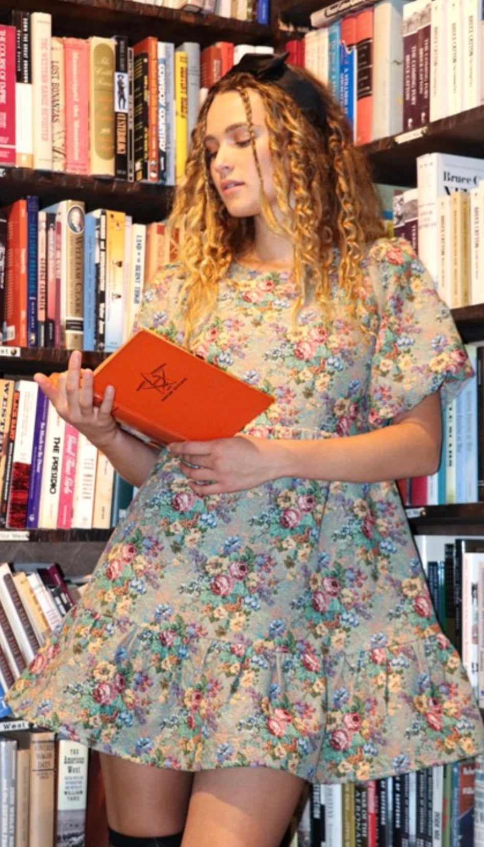 Floral jacquard dress