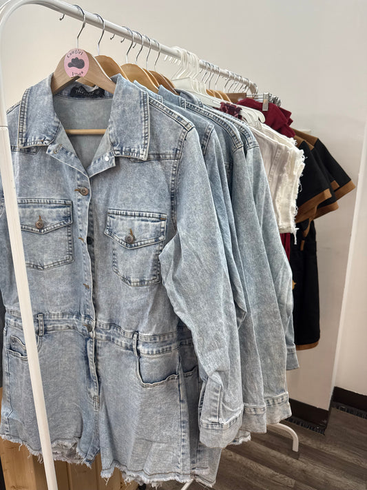 Plus size Denim Romper