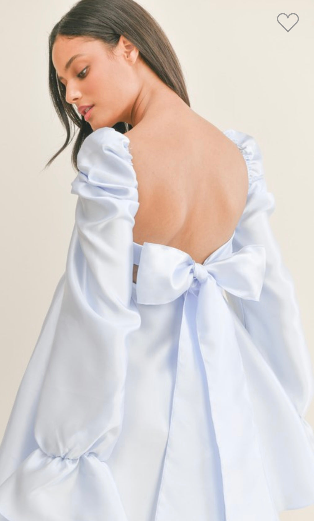 BabyDoll dress with Long Puff Sleeve with Bow