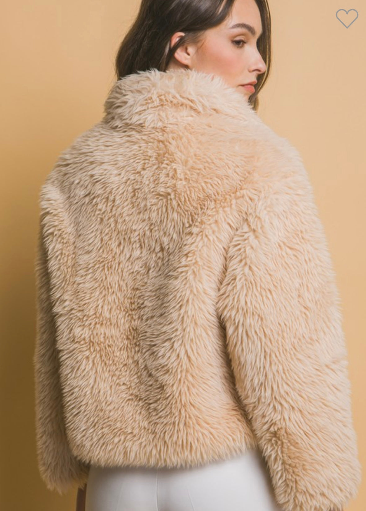 Cream Fur Jacket Coat