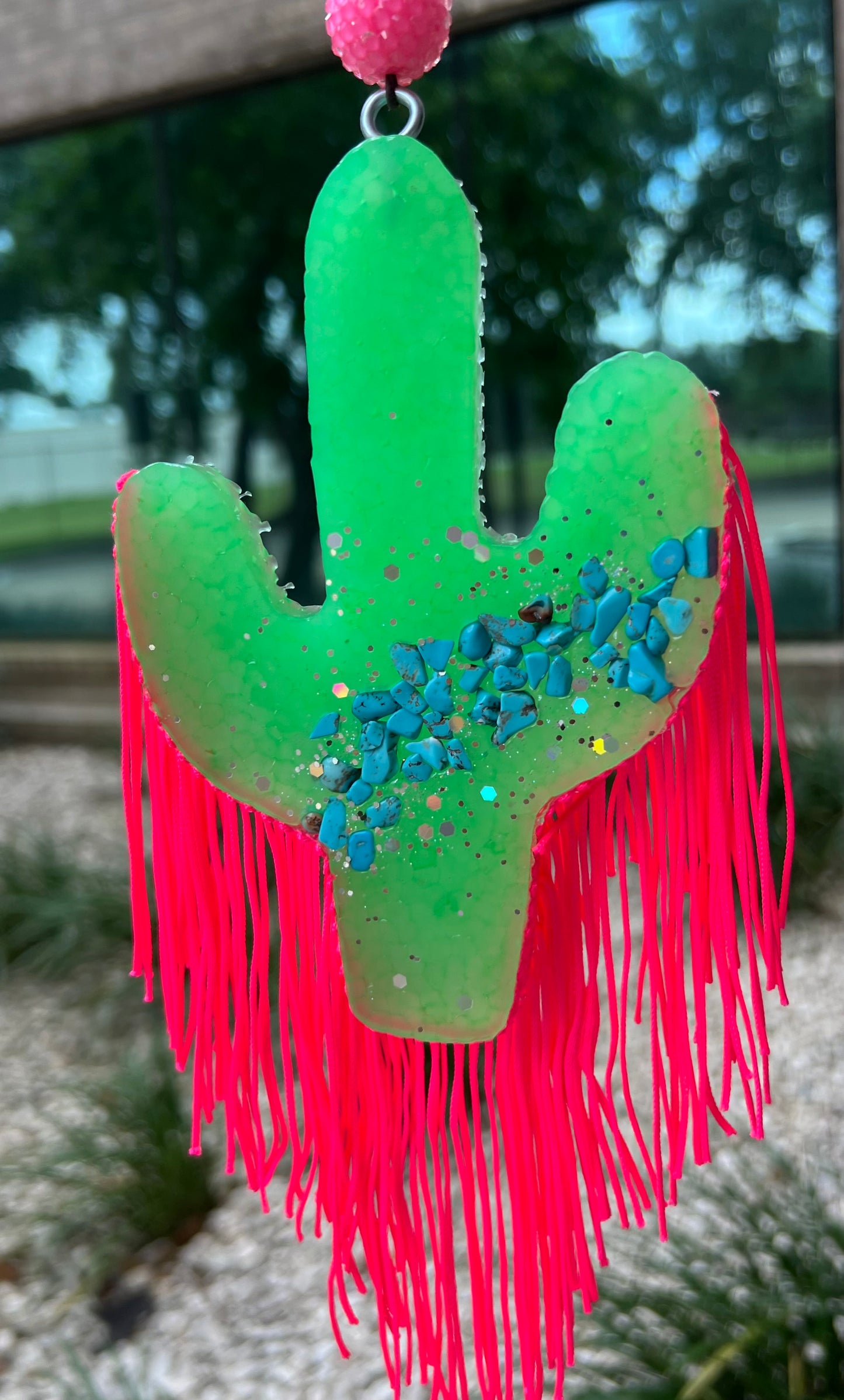 Green Cactus w/ Fringe Car Freeshie