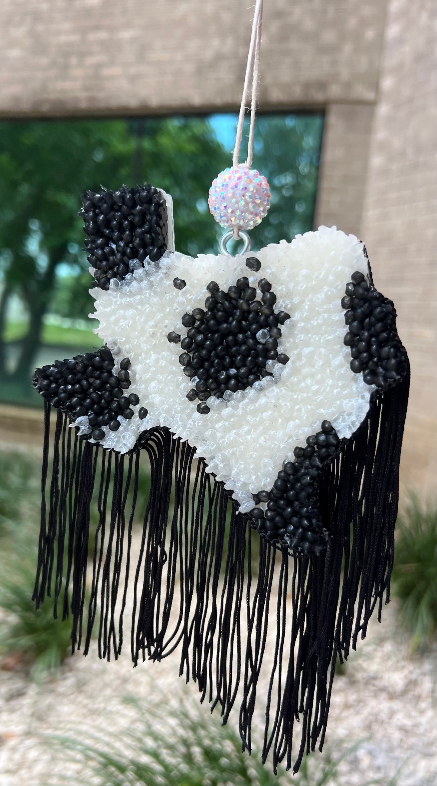 Black texas State w/ Fringe Car Freeshie