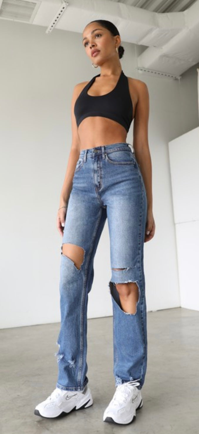 Straight denim Jeans Dark Wash