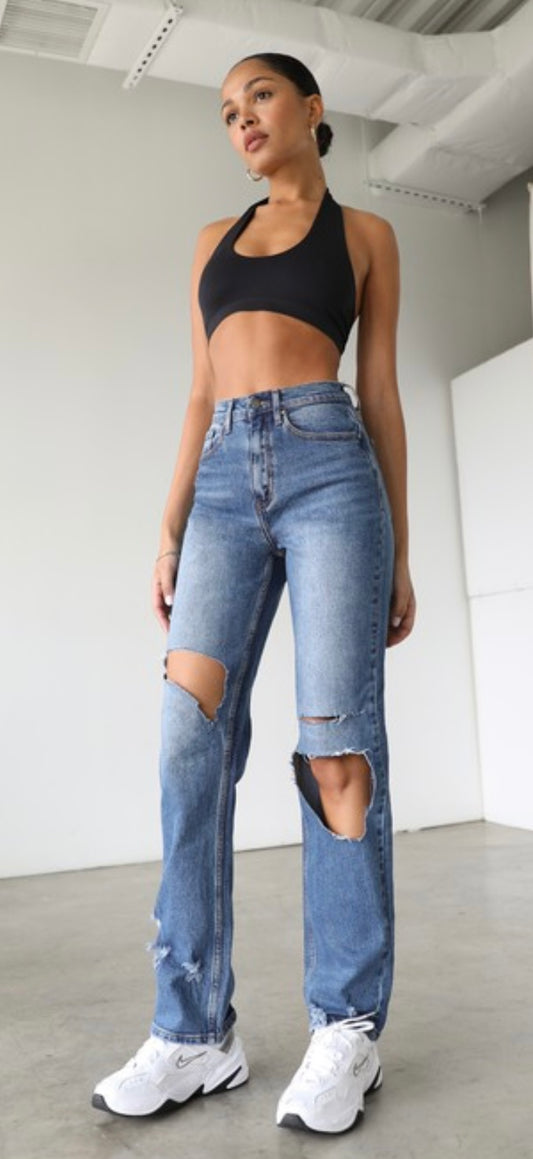 Straight denim Jeans Dark Wash
