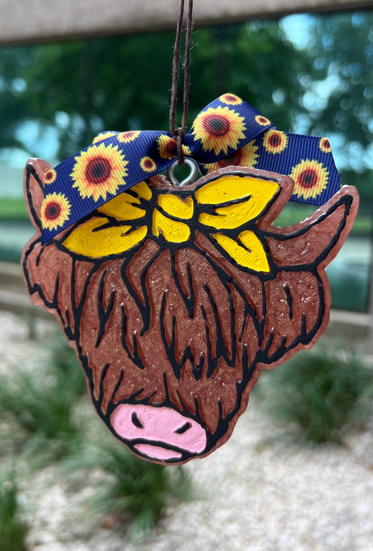 Yellow Highland Cow Car Freeshie