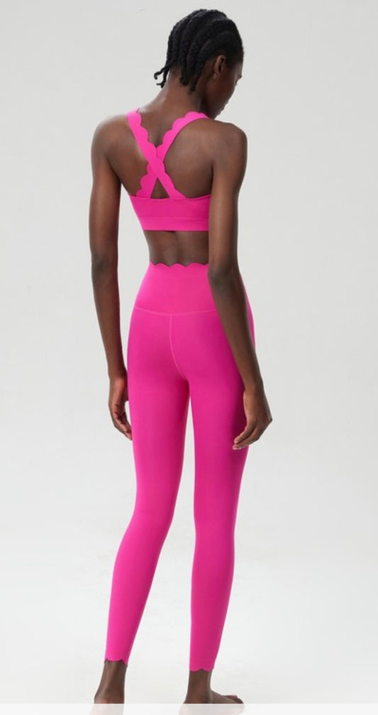 PREORDER Scalloped sports bra and Leggings Set
