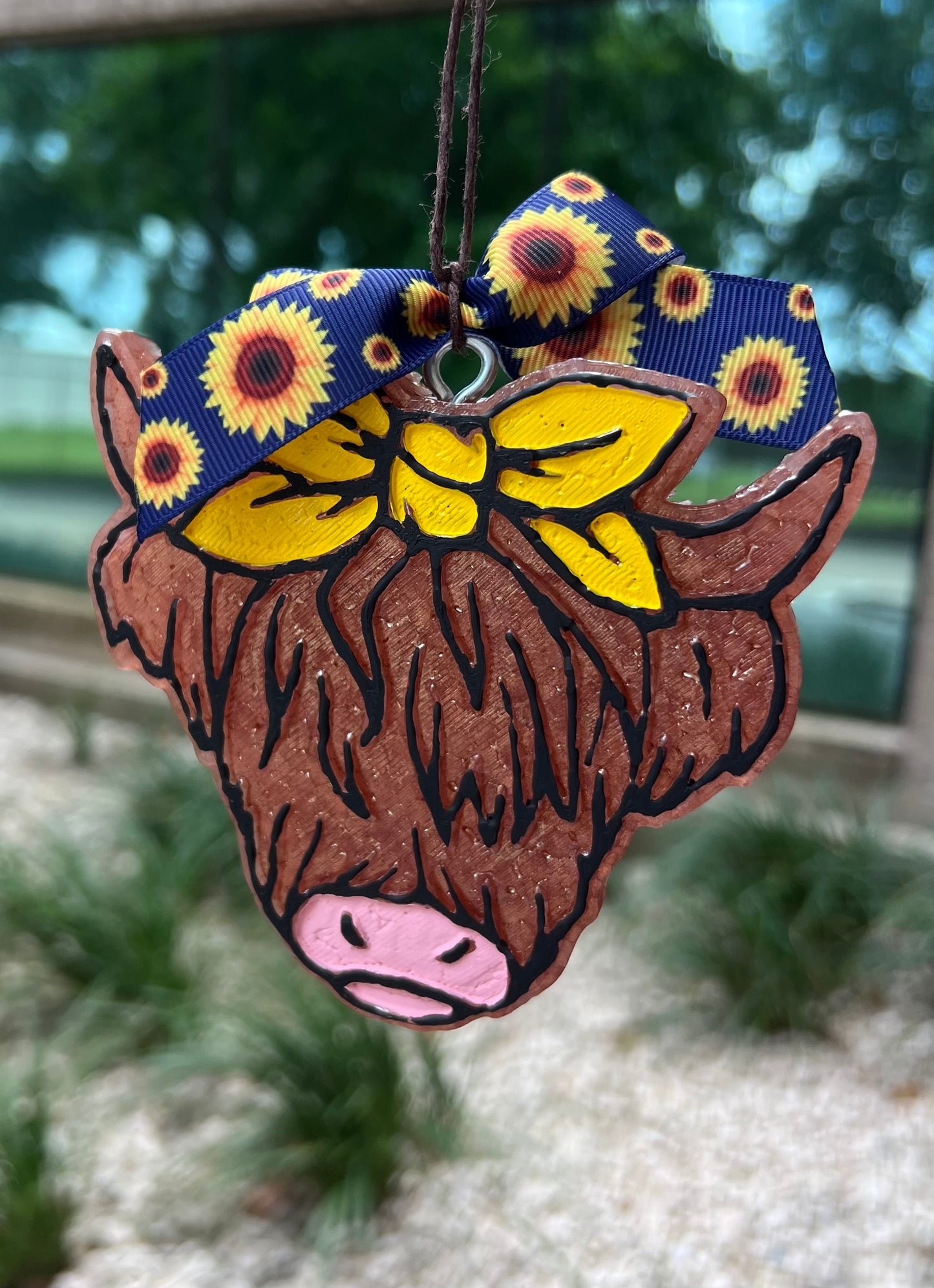 Yellow Highland Cow Car Freeshie
