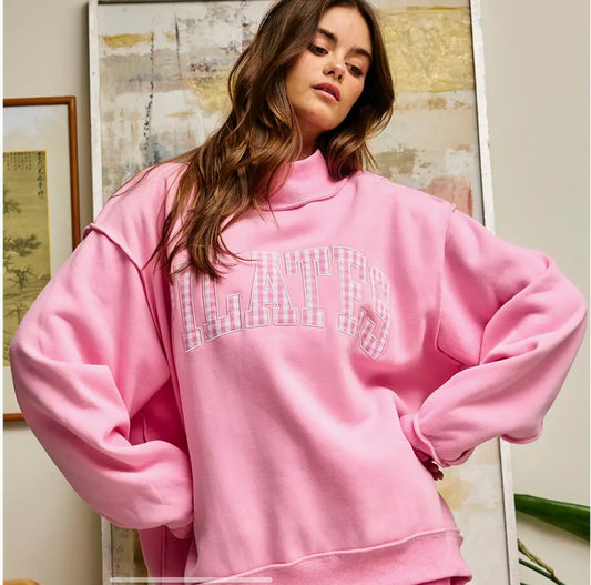 Oversized Pilates Mock Neck Sweatshirt