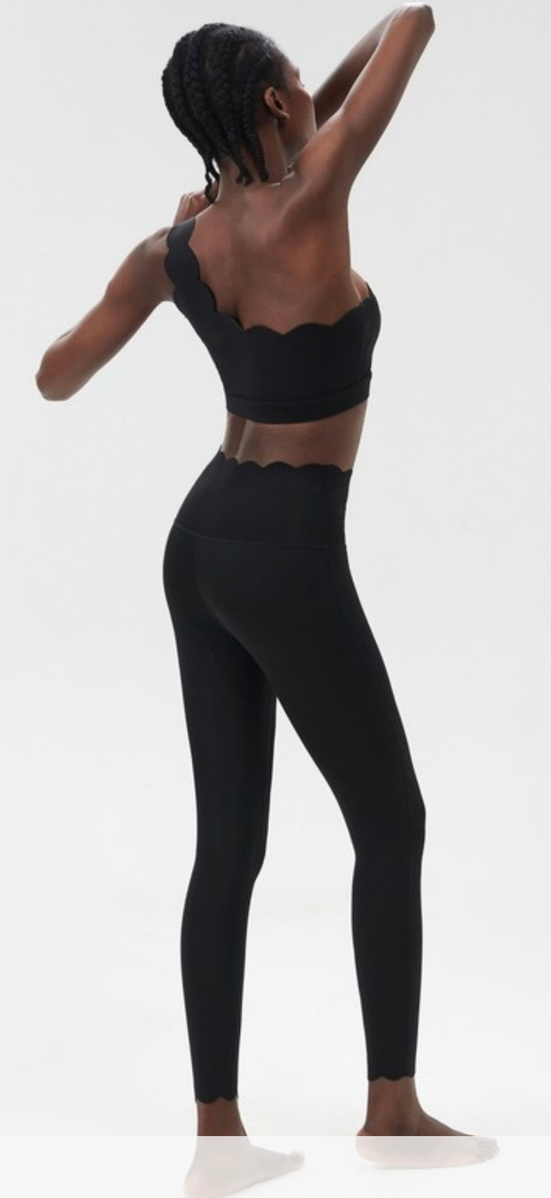 PREORDER Scalloped One Shoulder Sports Bra and Legging set