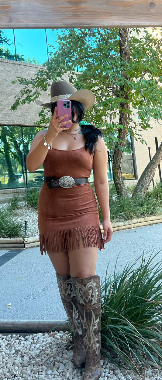Lydia Suede fringe Dress