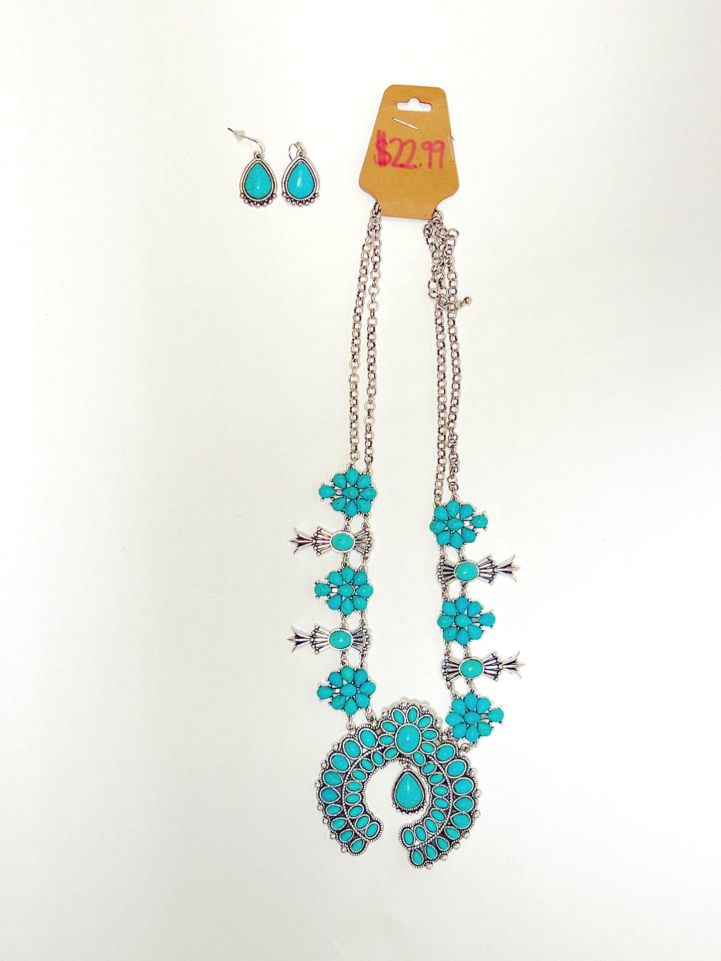 Turquoise necklace w/ earrings