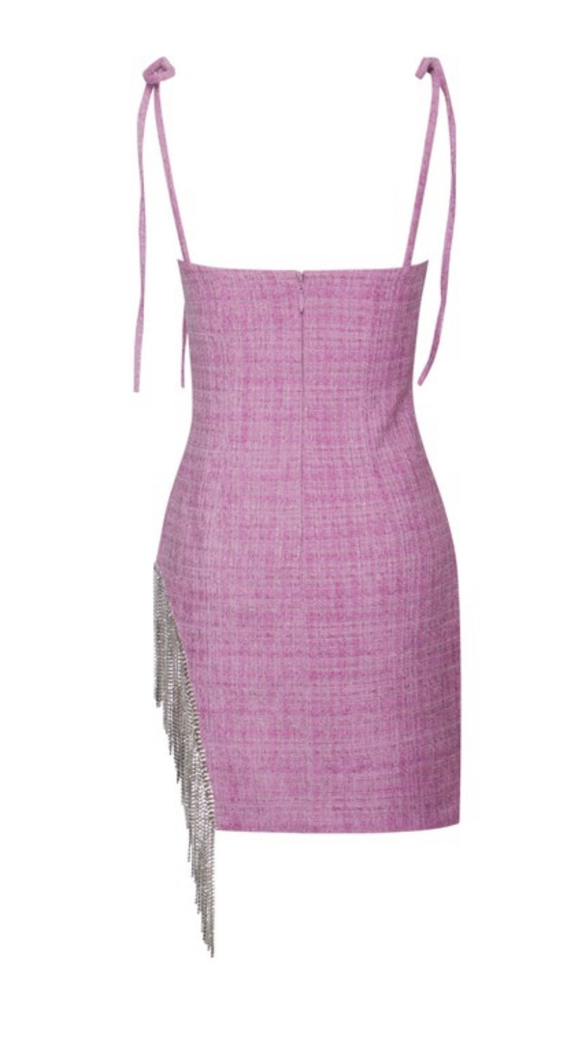 Rosie Tweed pink Crystal fringe dress