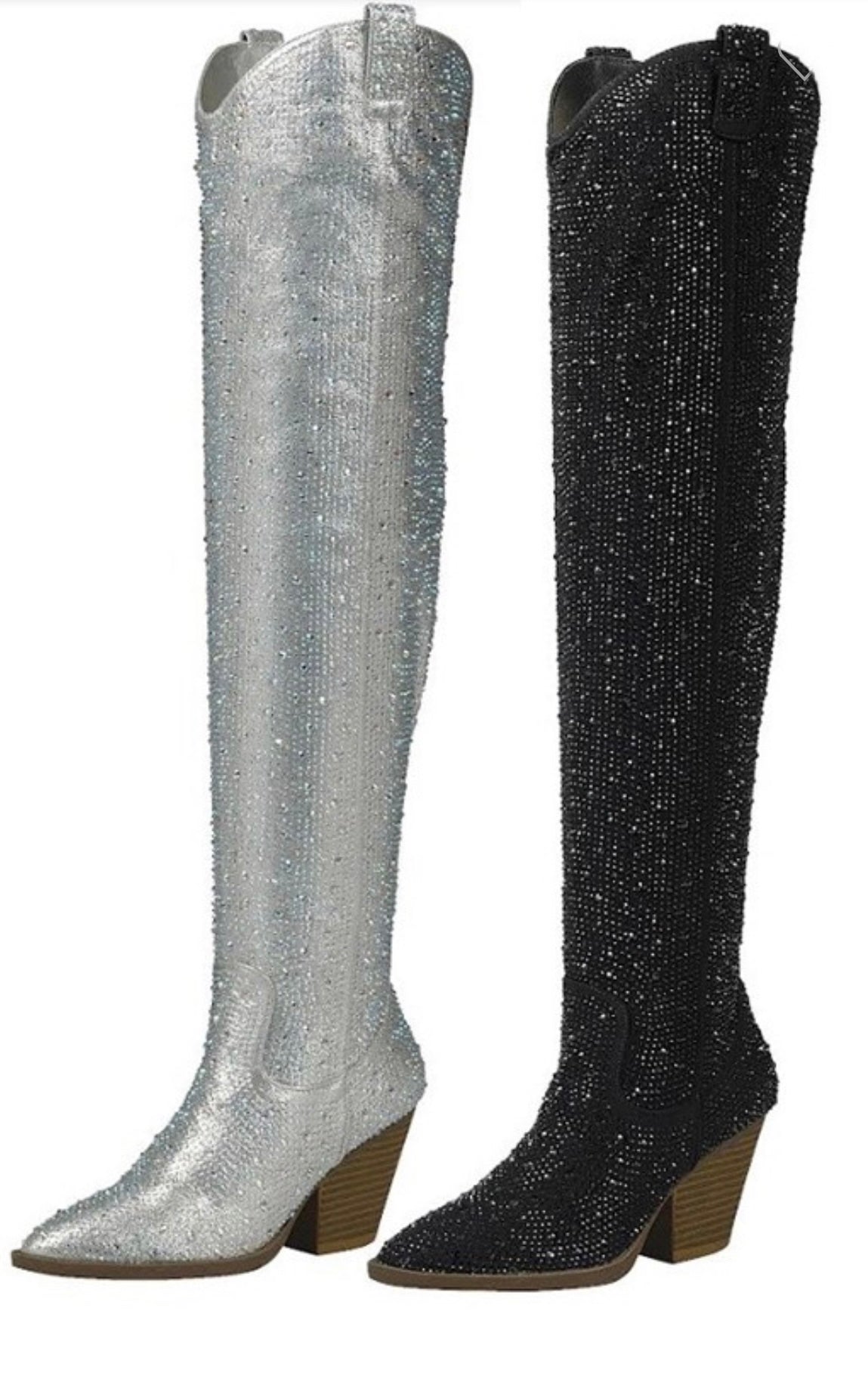 Knee high RhineStone Boots