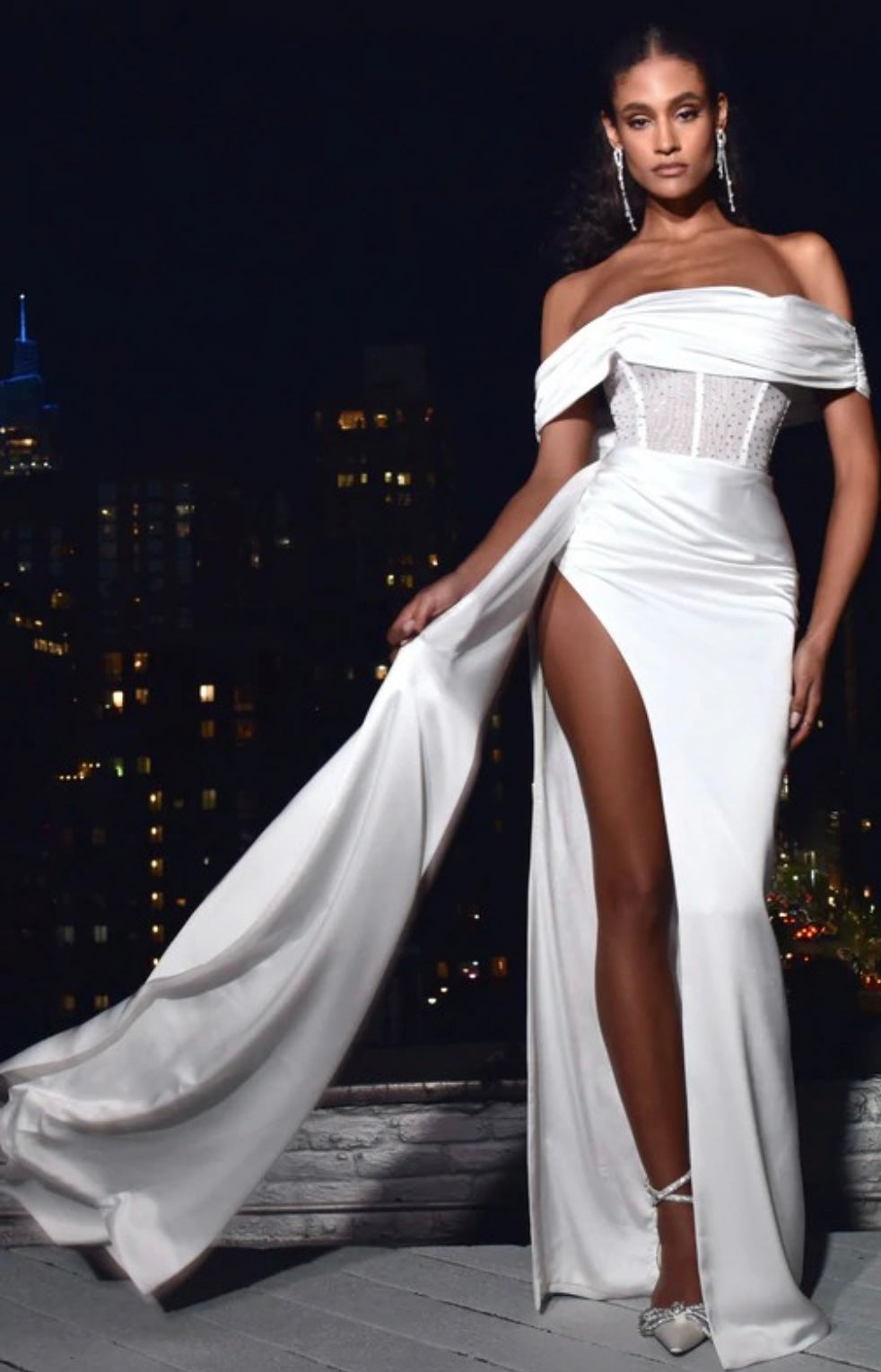 White slit gown Dress