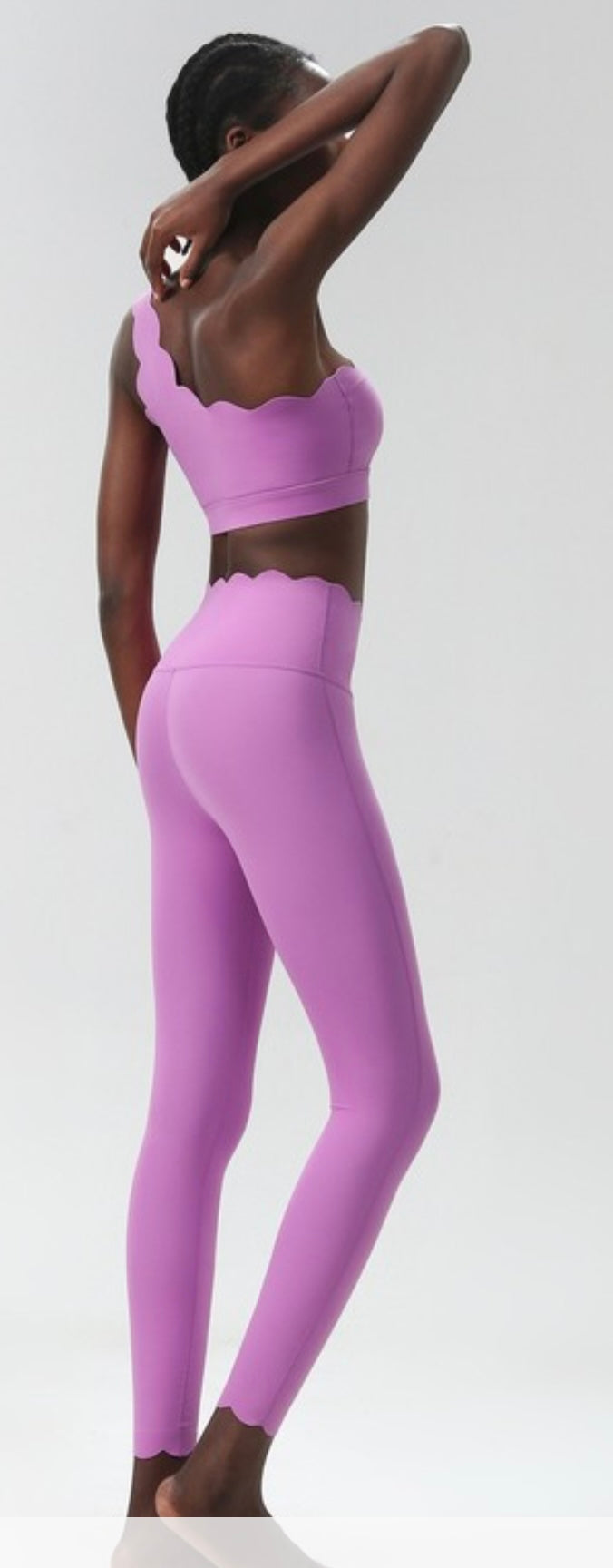 PREORDER Scalloped One Shoulder Sports Bra and Legging set