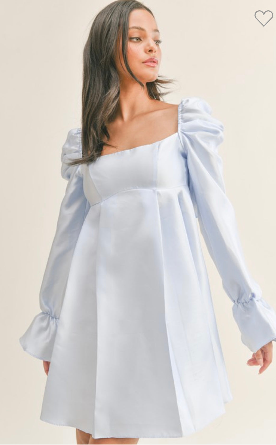 BabyDoll dress with Long Puff Sleeve with Bow