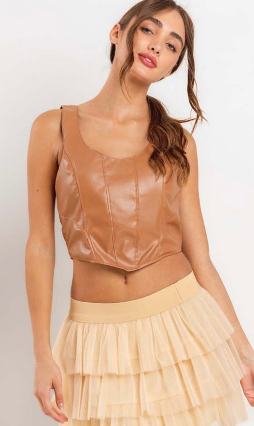 Leather Crop top