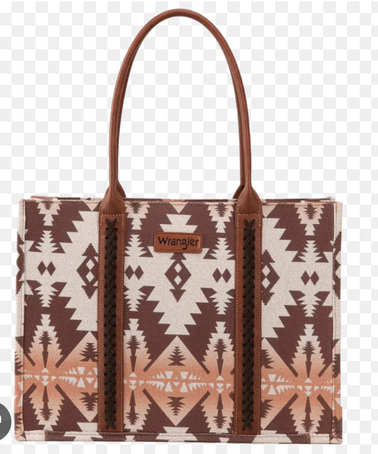 Large Wrangler Southwestern Pattern dual sided tote bag
