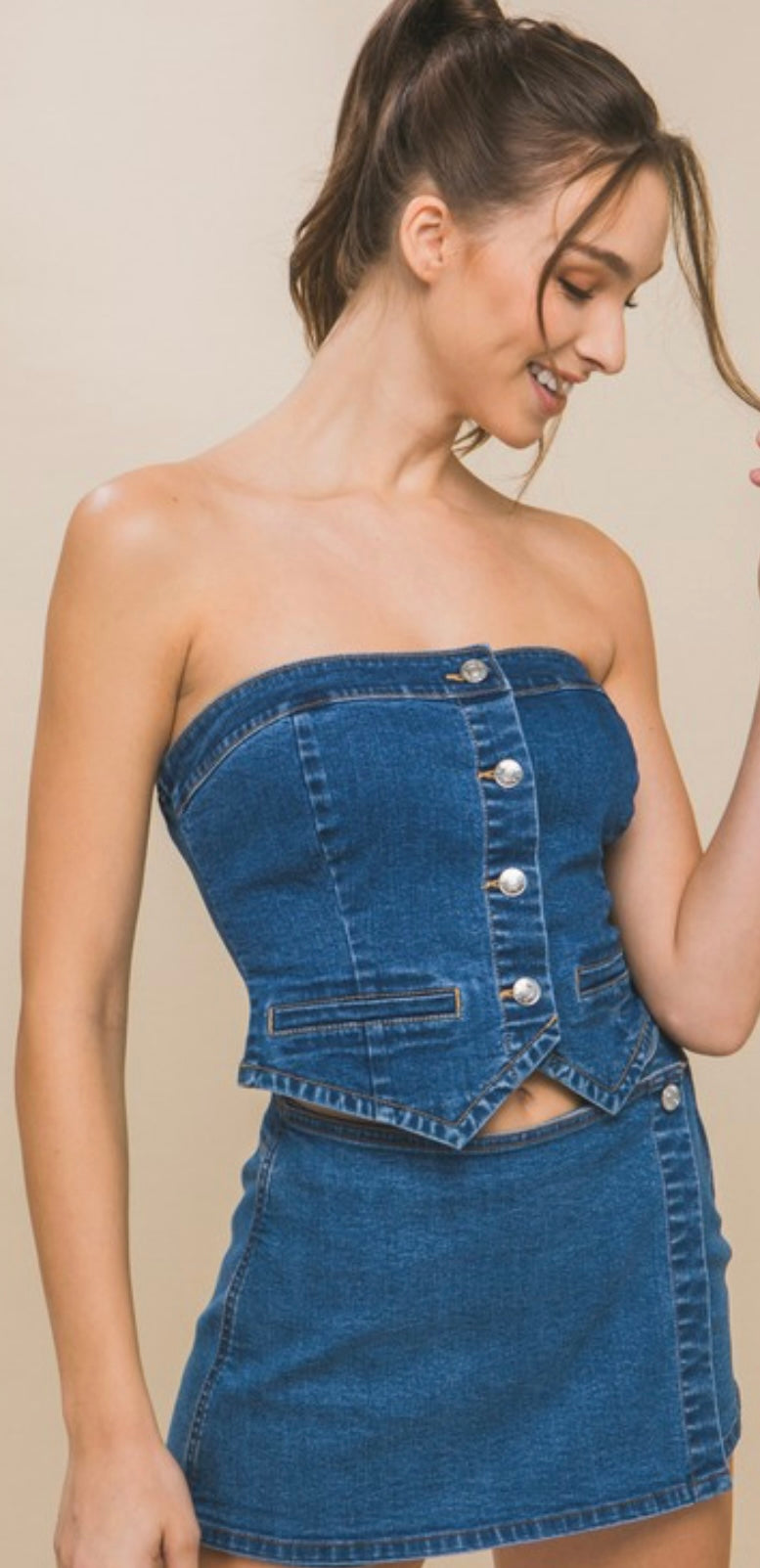 Denim Tube Top