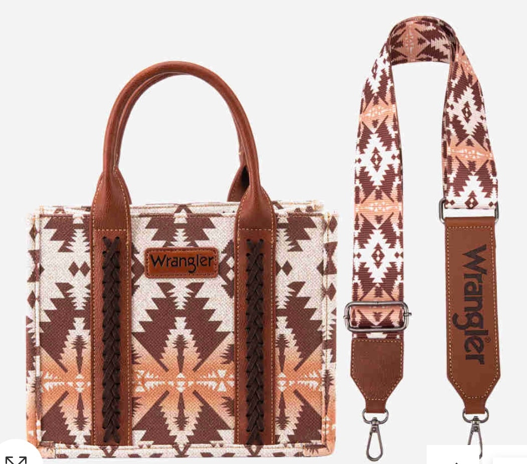 Brown multi Wrangler All over aztec crossbod