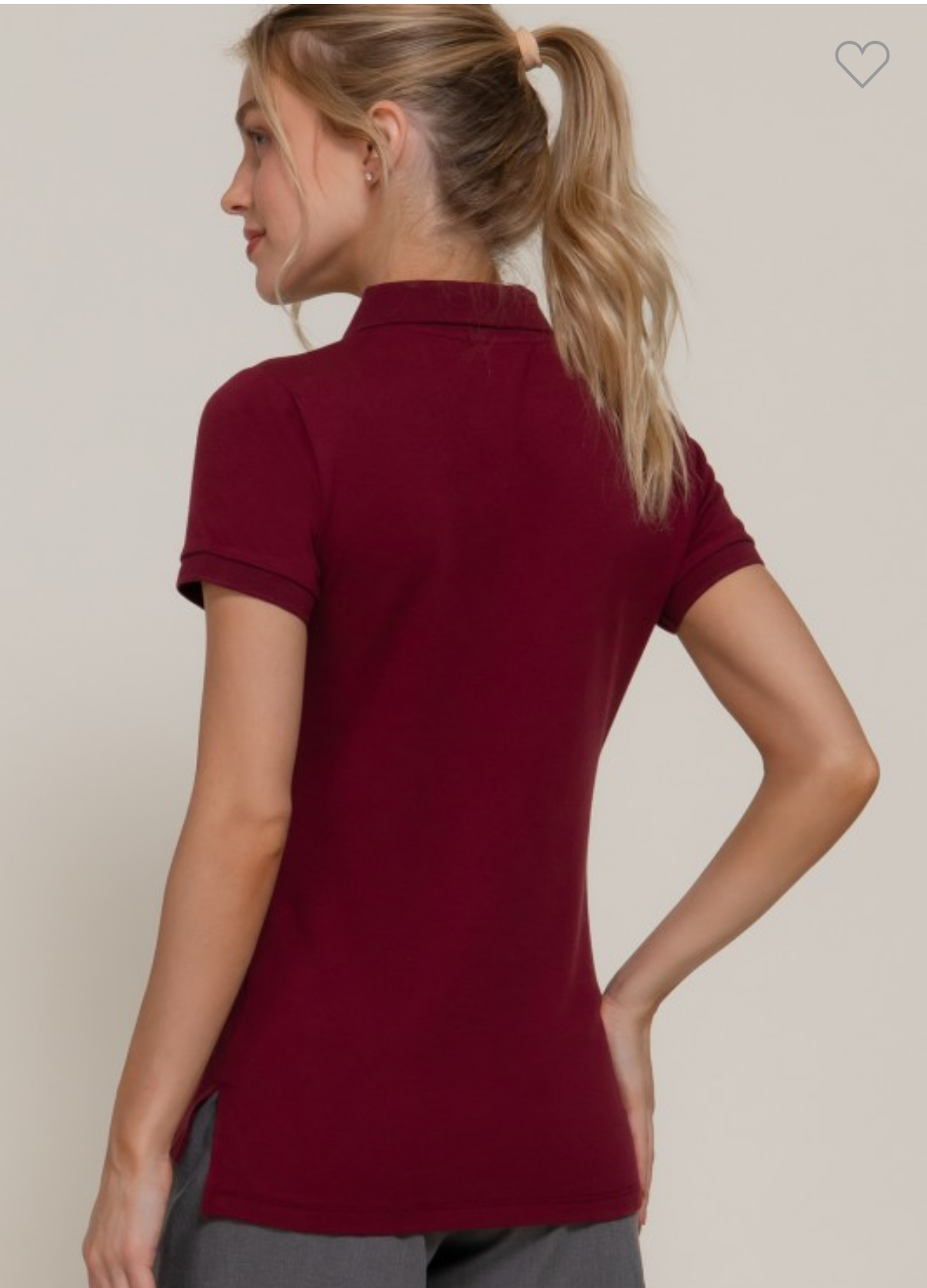 Burgundy Polo Shirt Top
