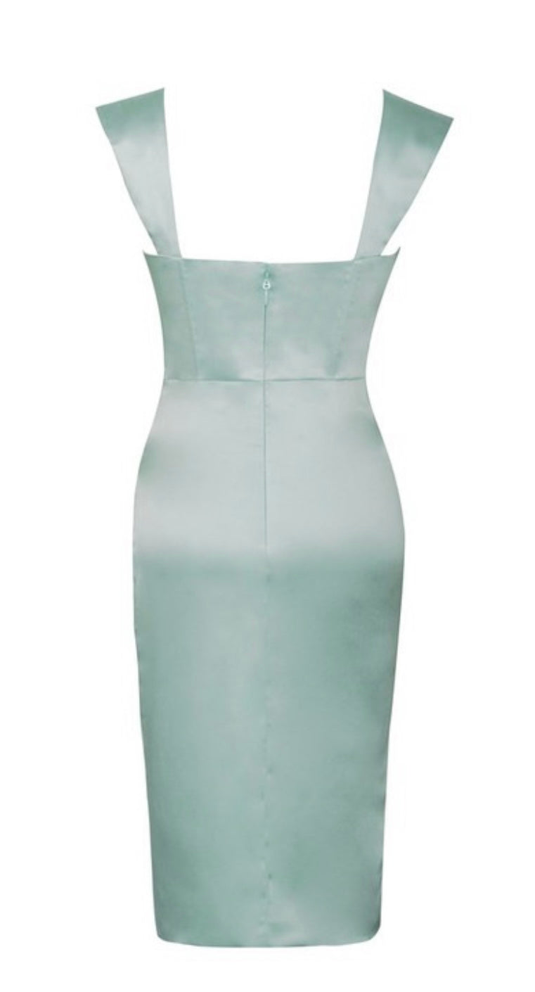 Heidy Mint Satin Corset Dress