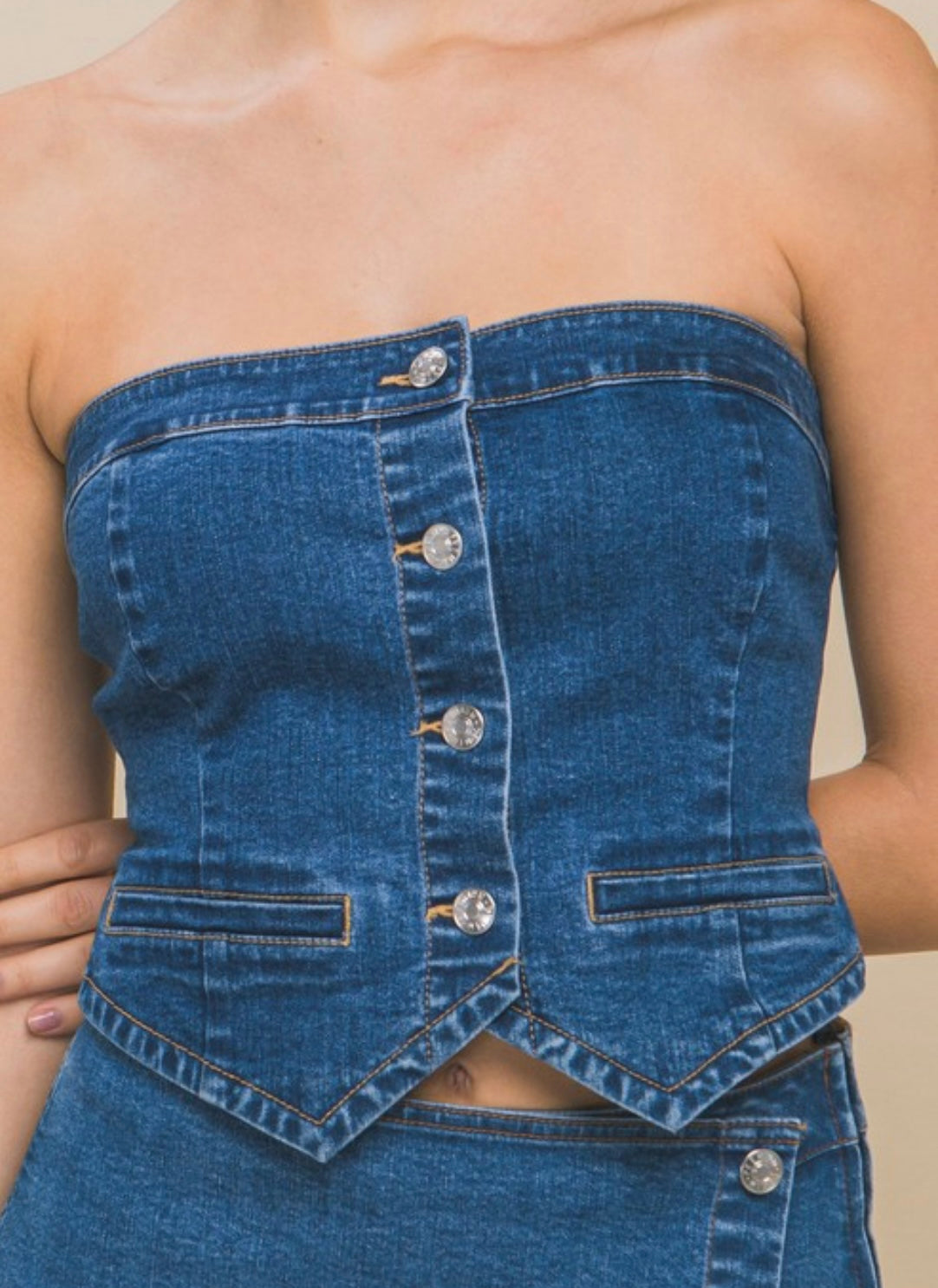 Denim Tube Top