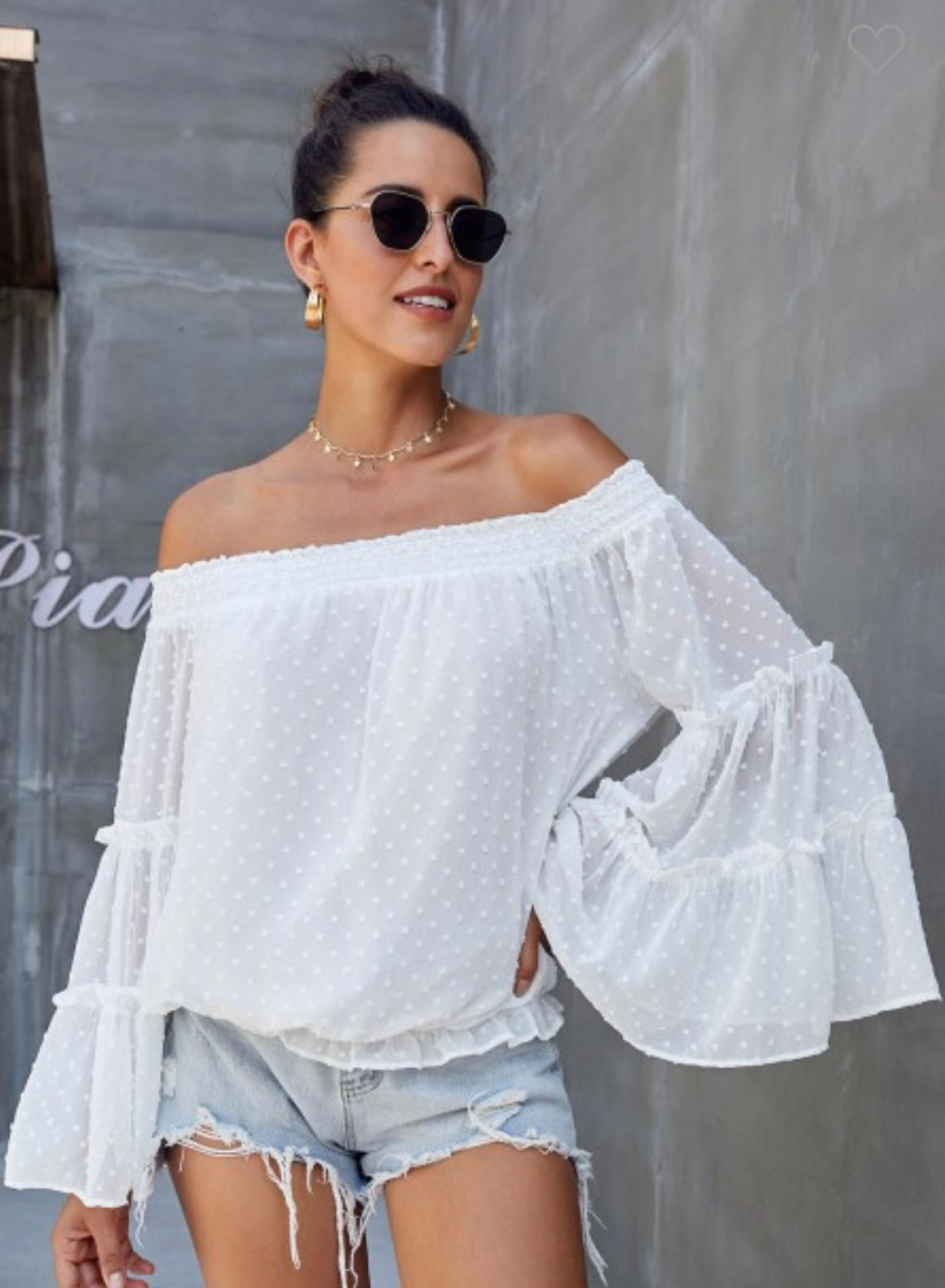 Offshoulder Flare Top