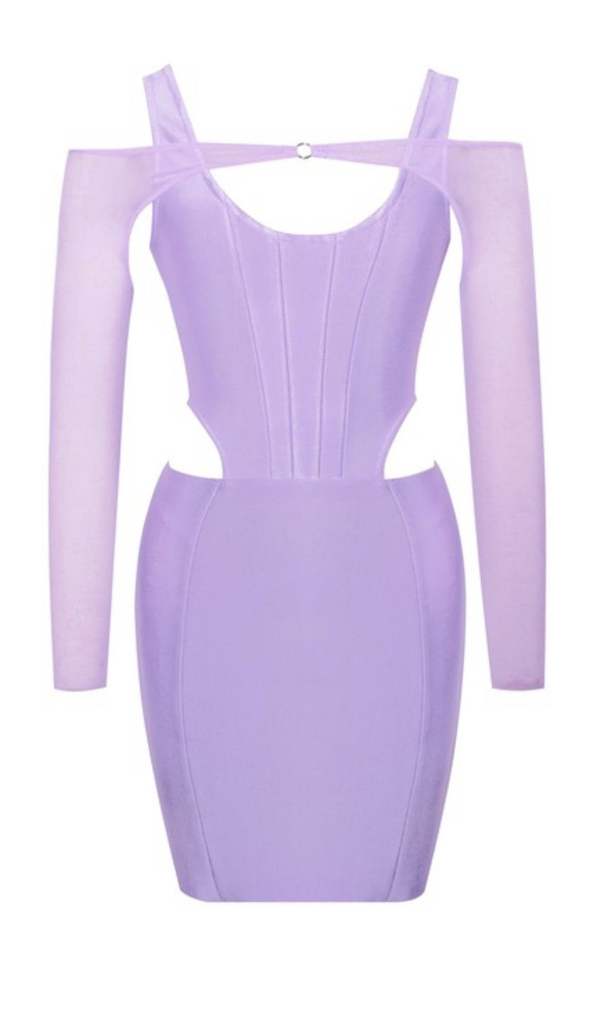 Ohana Lavender Mesh Bandage Dress