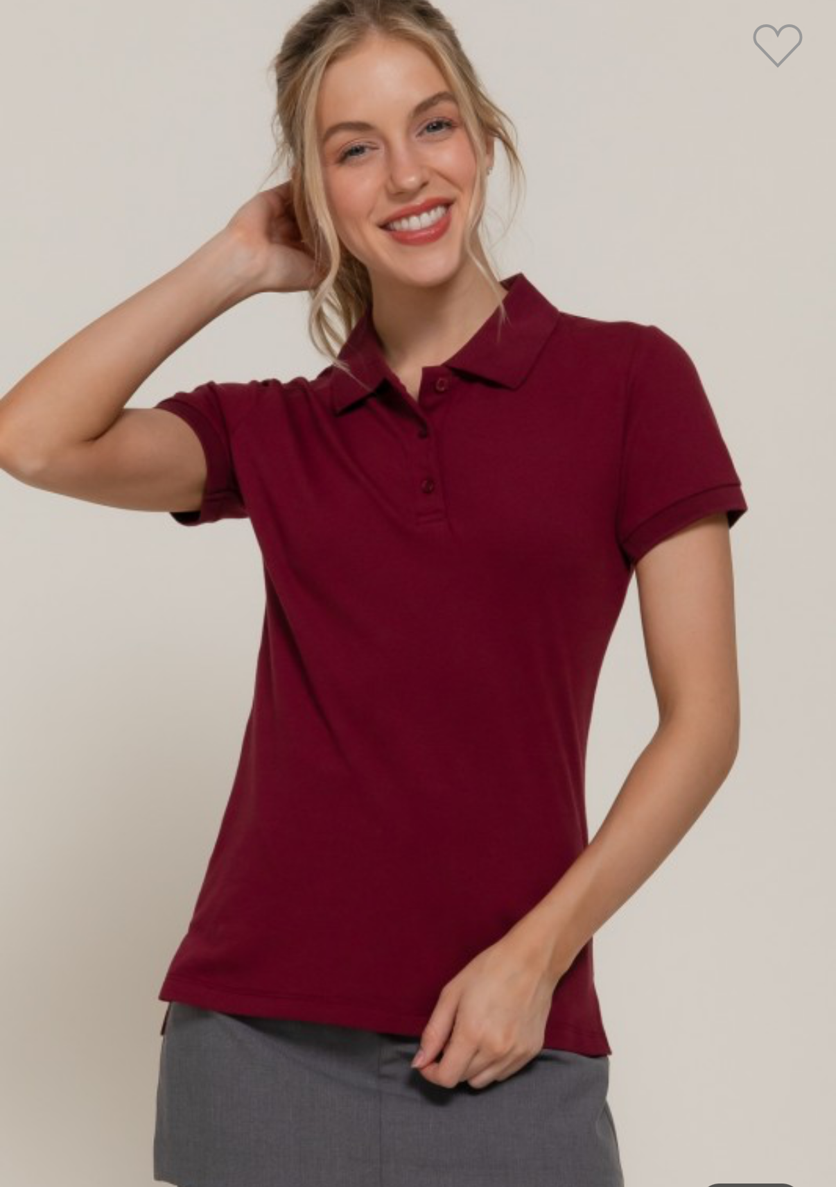 Burgundy Polo Shirt Top