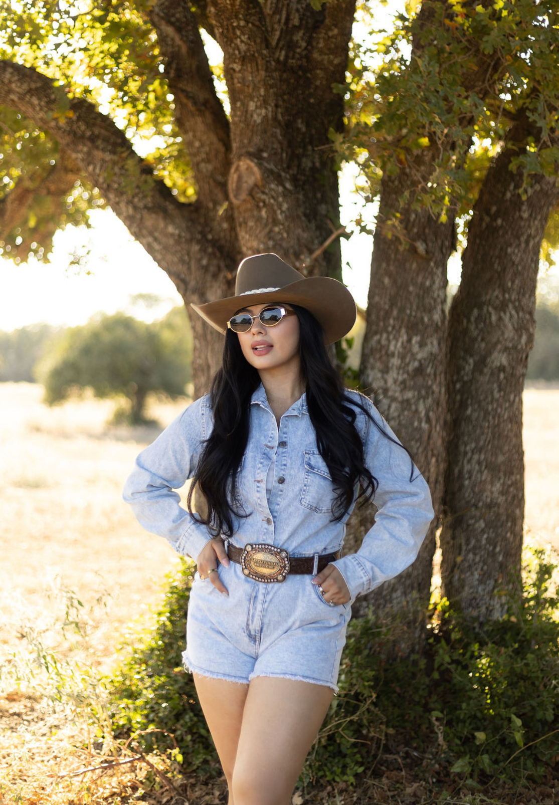 Long sleve denim Romper