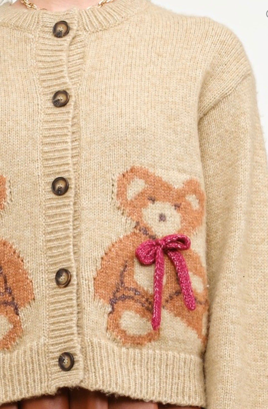 Teddy Bear Bow Cardigan ( preorder )