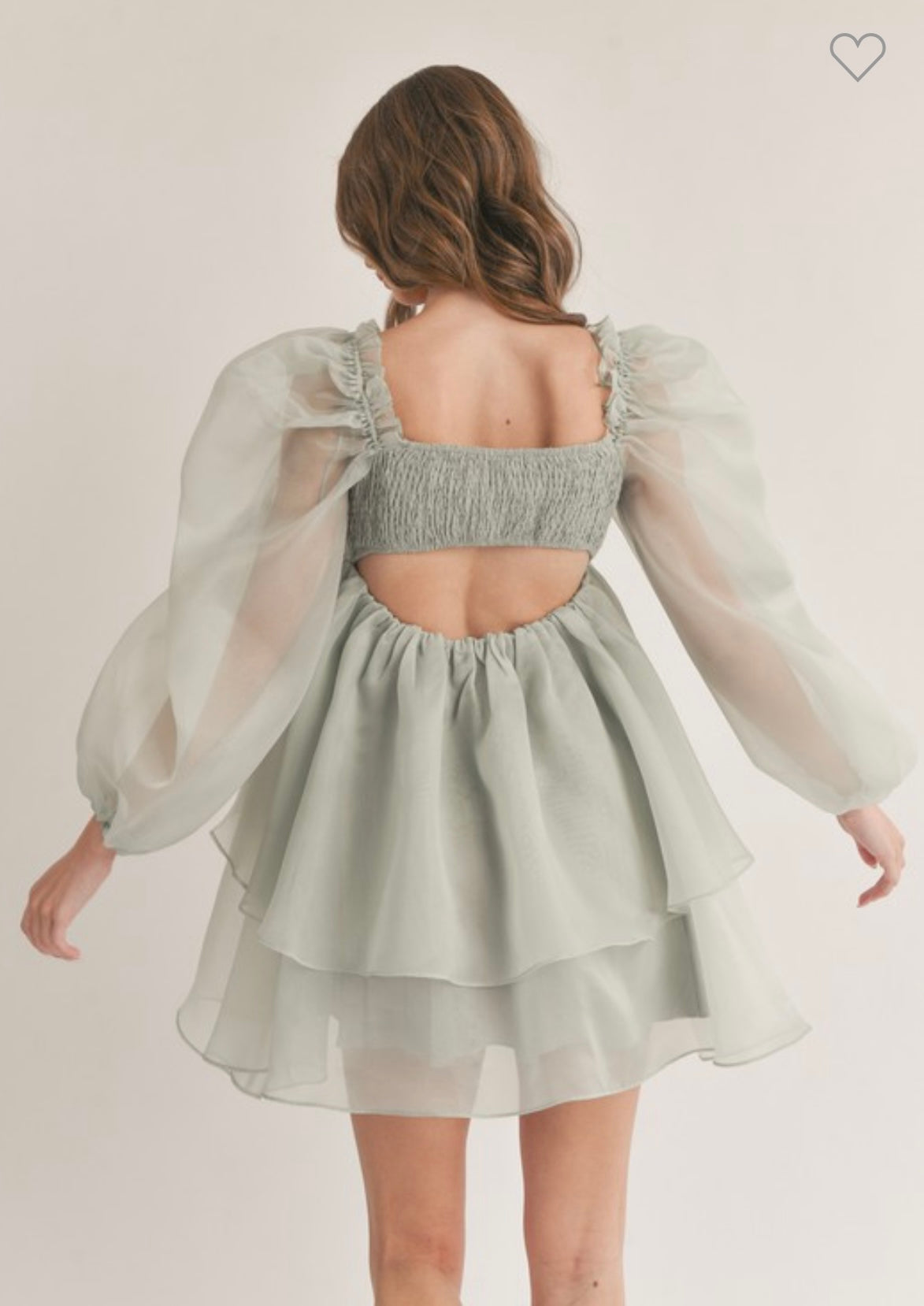 Sage ruffled BabyDoll Dress