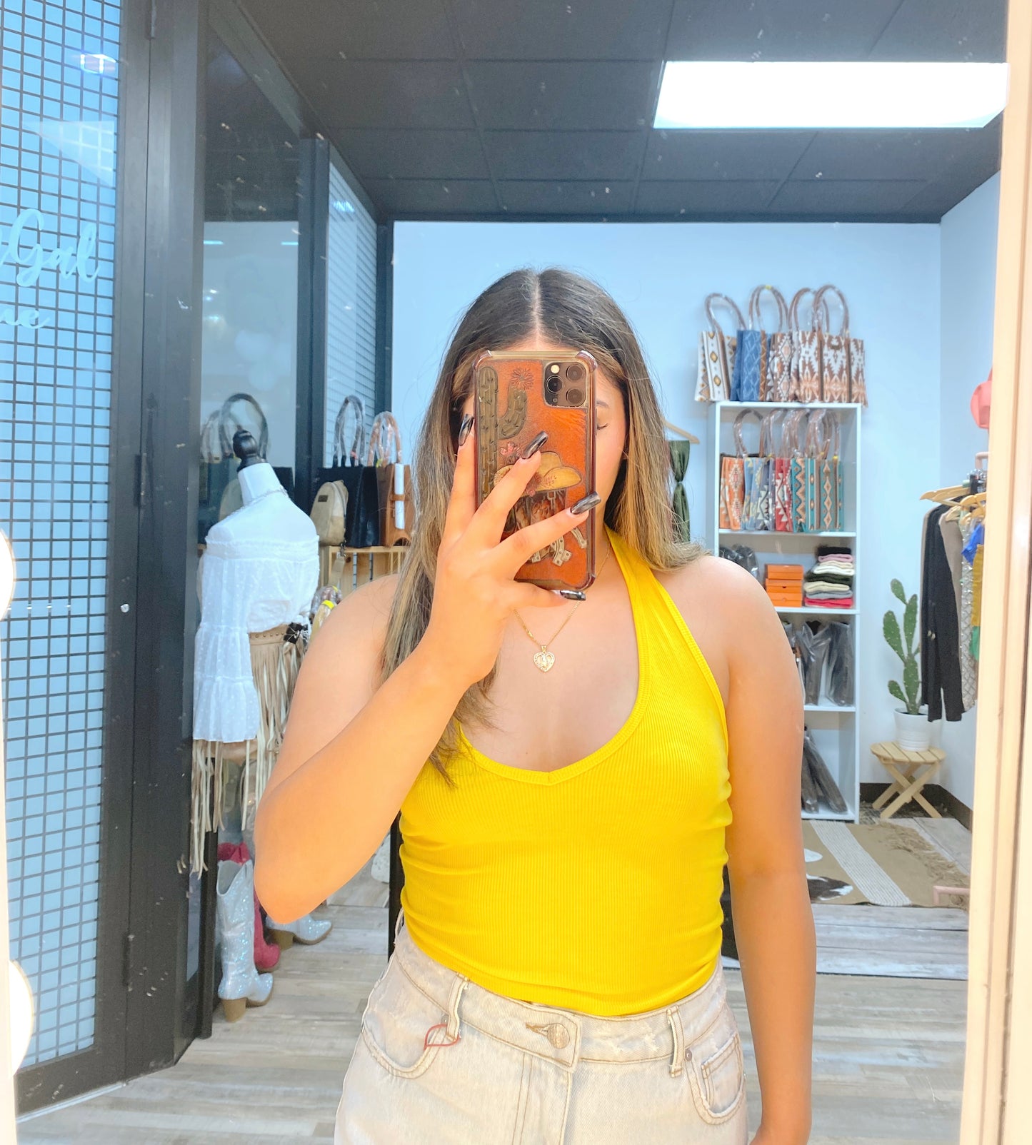 Yellow Tube Crop Top