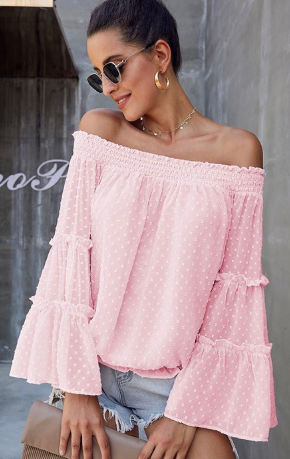 Offshoulder Flare Top