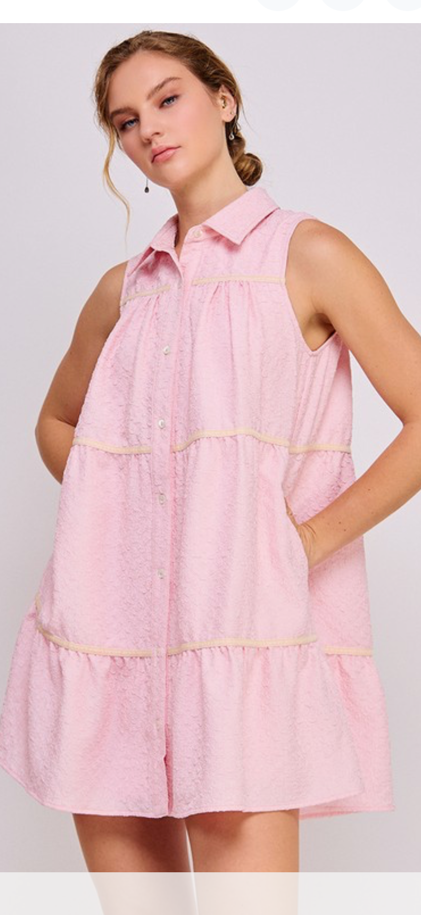 Pink button Up Dress