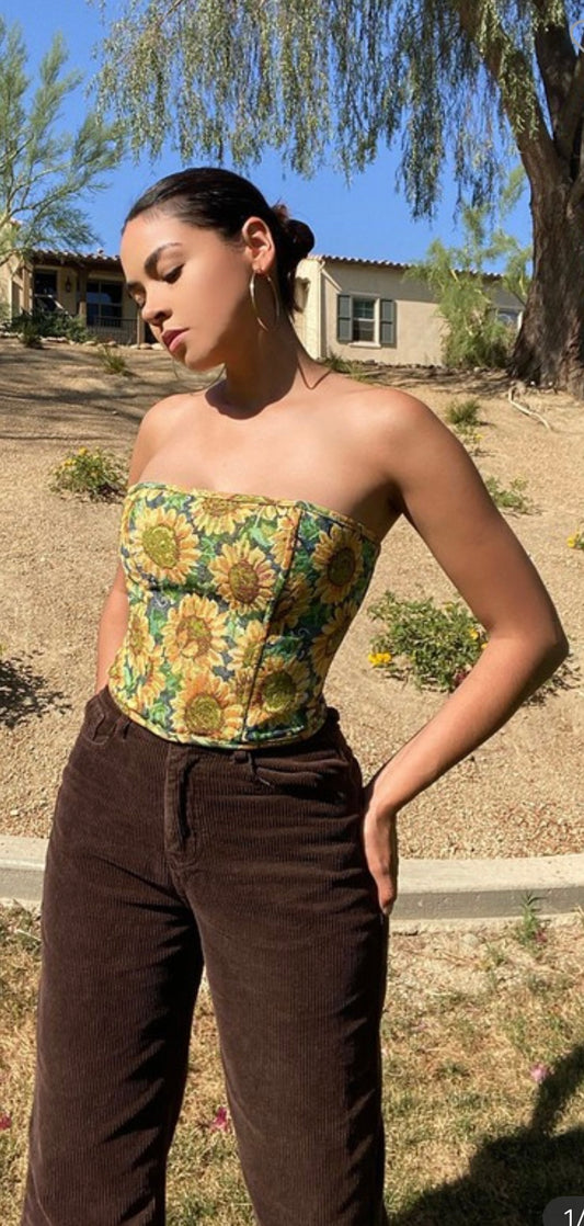 Sunflower corset Top