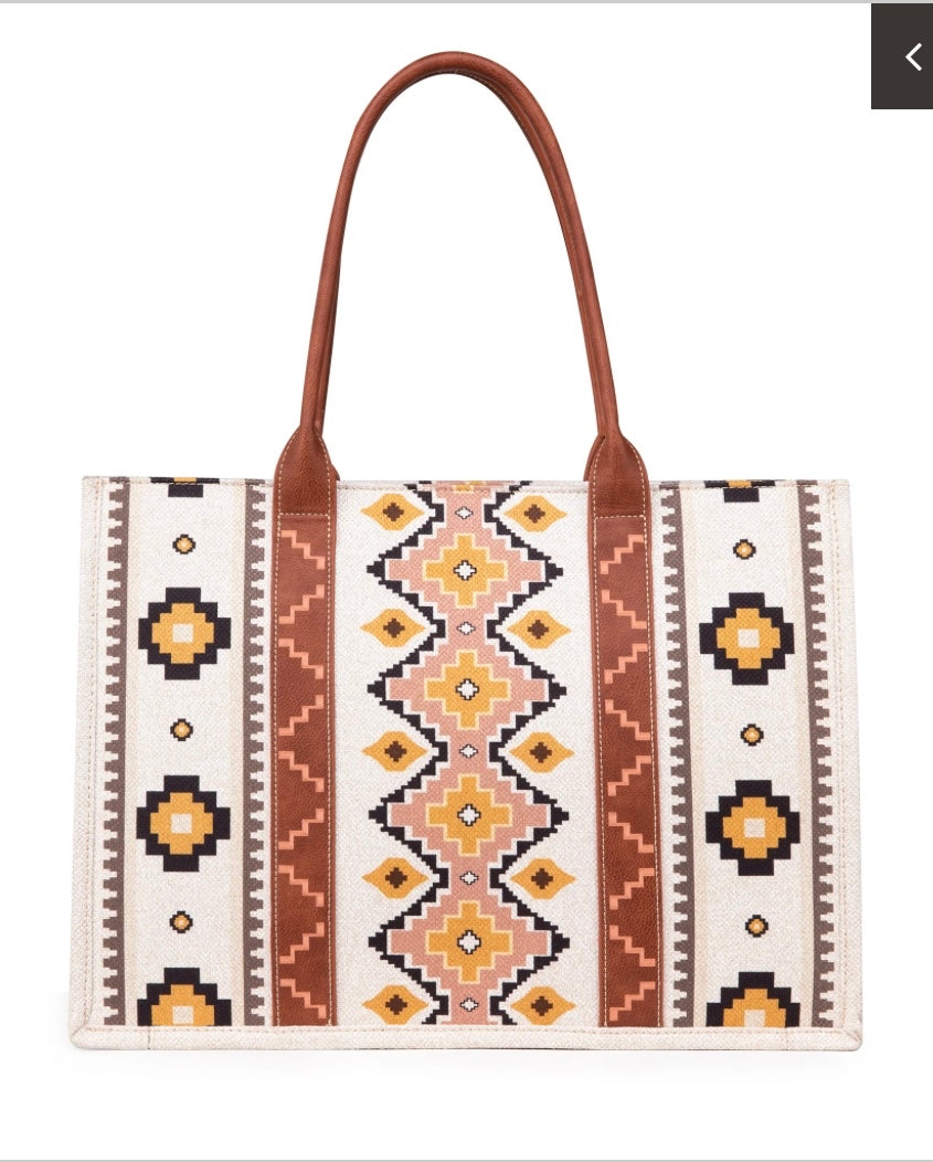 Large Wrangler Southwestern Pattern dual sided tote bag