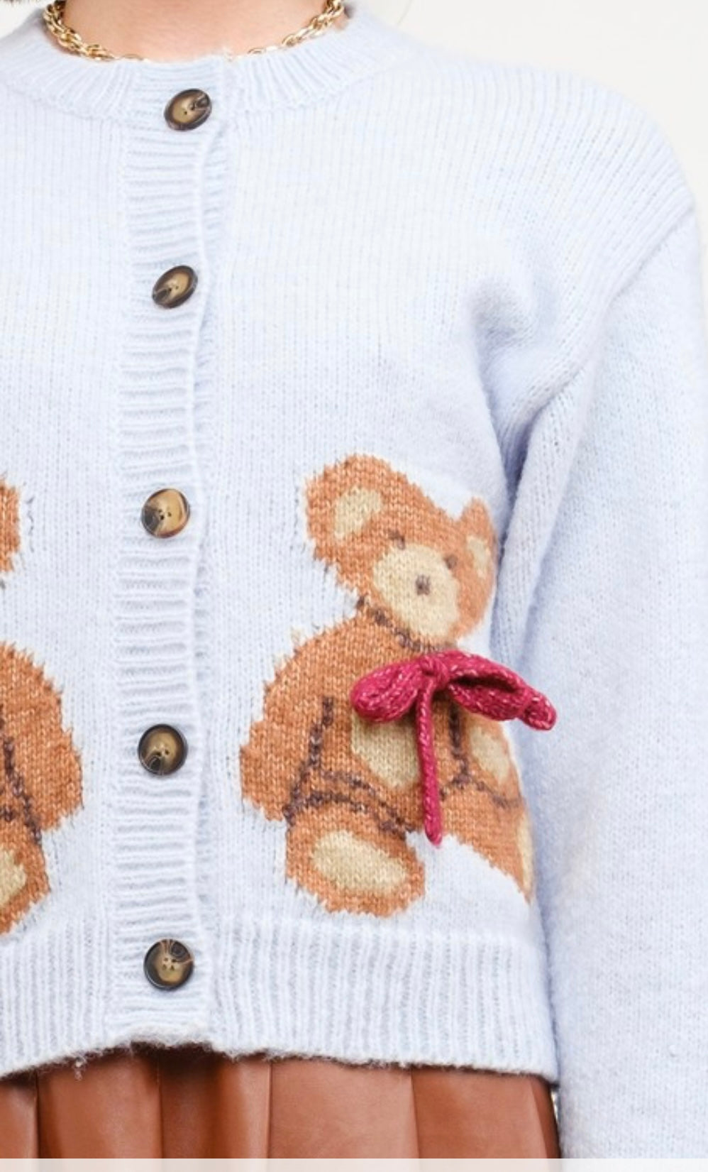 Teddy Bear Bow Cardigan ( preorder )