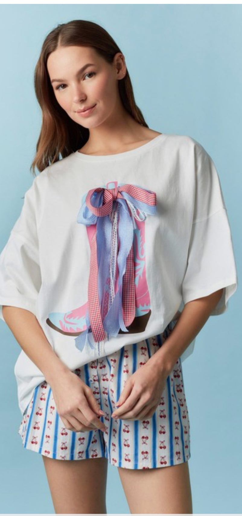 Boot Bow Tee Top
